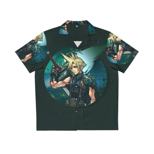Cloud Strife inspired Hawaiian shirt with Final Fantasy VII elements