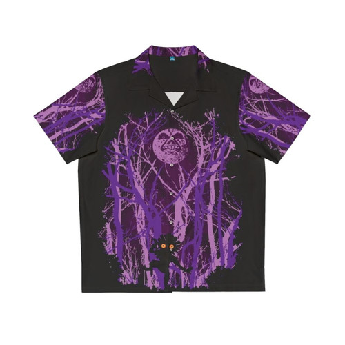 Lost in the Woods Hawaiian Shirt with Retro Gaming and Nature Inspired Design