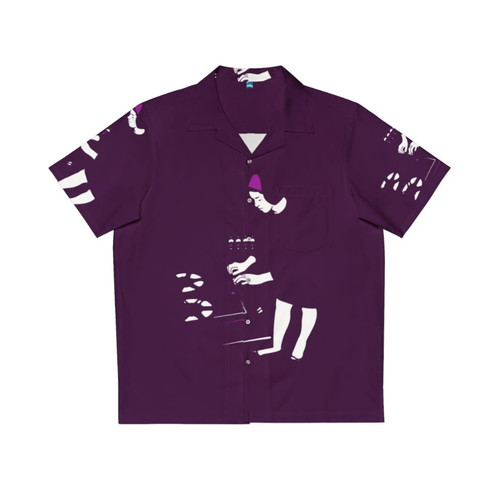 Delia Derbyshire electronic music pioneer portrait on a Hawaiian shirt