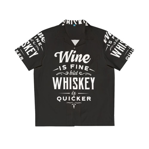 Classy whiskey and wine themed Hawaiian shirt