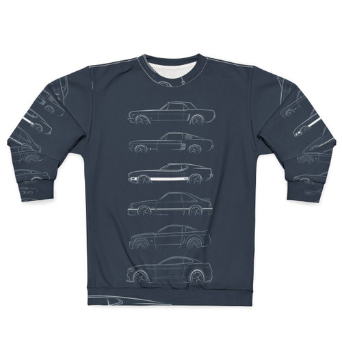 Evolution of the Ford Mustang Sweatshirt - Vintage Pony Car Graphic