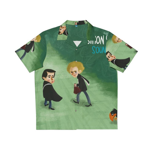 Sounds of Silence Hawaiian Shirt featuring Paul Simon and Art Garfunkel's iconic album cover