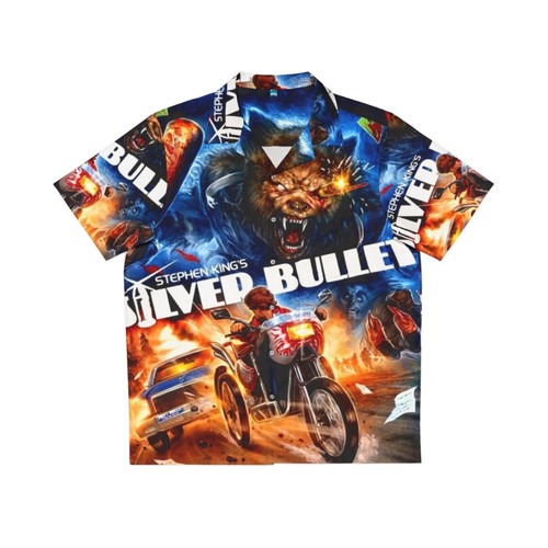 Silver Bullet Hawaiian Shirt featuring werewolf and horror movie imagery