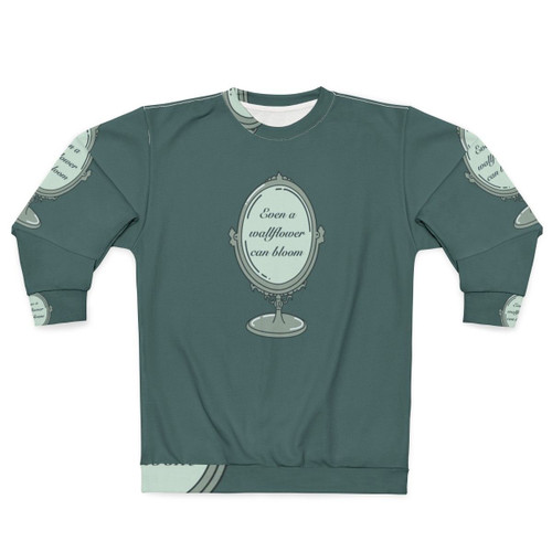 Bridgerton inspired floral sweatshirt with the text "Even A Wallflower Can Bloom"