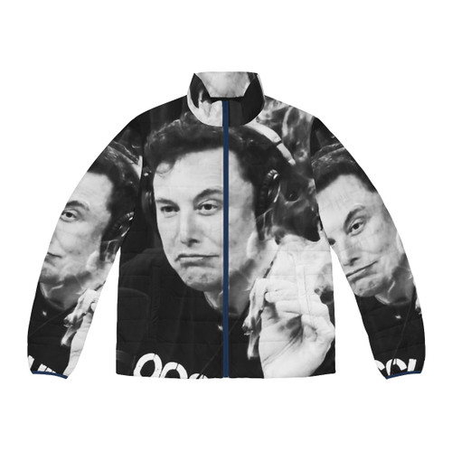 Musksmonk II Puffer Jacket featuring Elon Musk's signature look