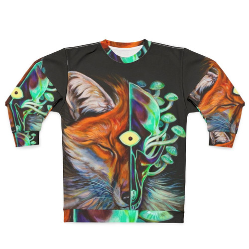 Enlightened psychedelic sweatshirt with third eye and mushroom design