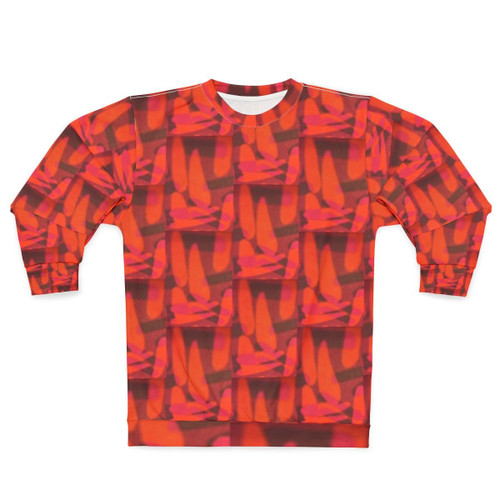 Vibrant orange autumn leaves sweatshirt with creative pop designs
