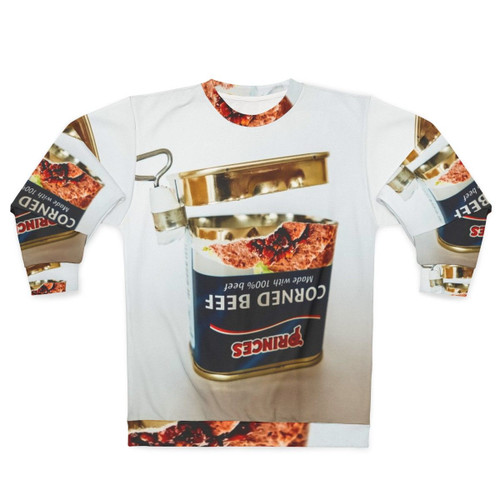 Empty tin of corned beef graphic sweatshirt