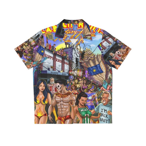Shevibe Key West Fantasy Fest Hawaiian Shirt with Silicone Dildo Comic Art