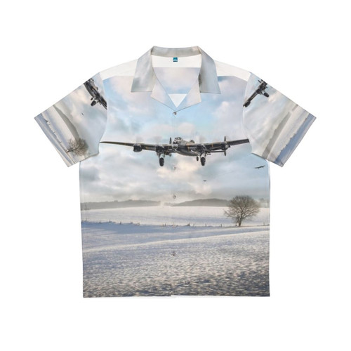 Snow-covered Warbirds Adorn This Festive Hawaiian Shirt