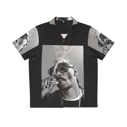 Snoop Dogg inspired Hawaiian shirt featuring marijuana and music elements