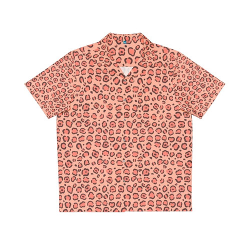 Leopard Skin Hawaiian Shirt with Vibrant Tropical Floral Pattern