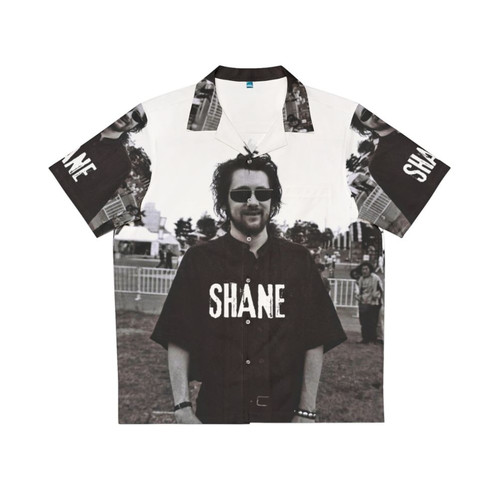Shane McGowan wearing a colorful Hawaiian shirt