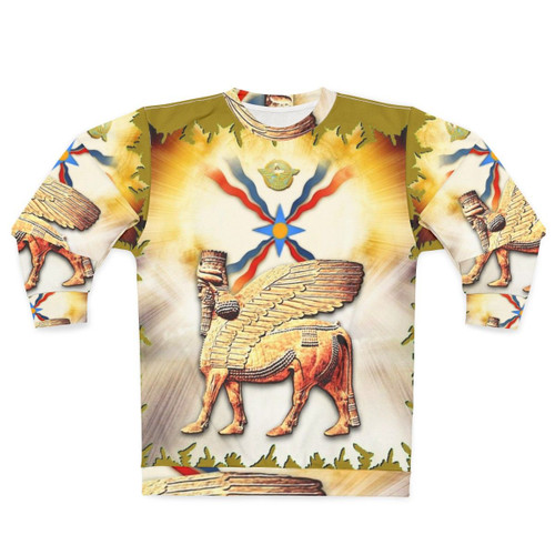 Assyria Sweatshirt with Lamassu and Winged Bull Motif