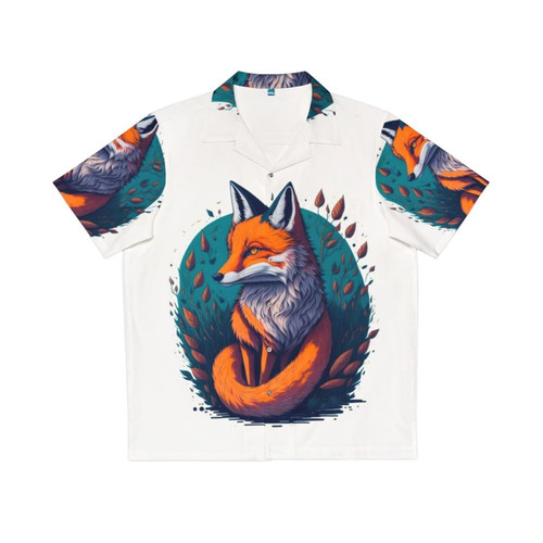 Legendary Fox Hawaiian Shirt with Pastel Watercolor Texture