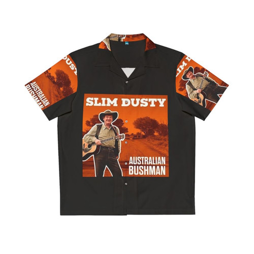Slim Dusty inspired Hawaiian shirt with country music and nature graphic design