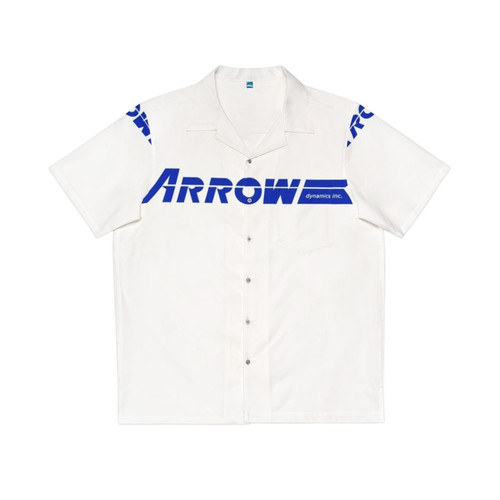 Legacy Of Arrow Blue Edition Hawaiian Shirt with roller coaster and theme park design
