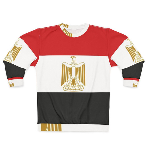 Egypt Flag Sweatshirt with Pyramids and Nile River