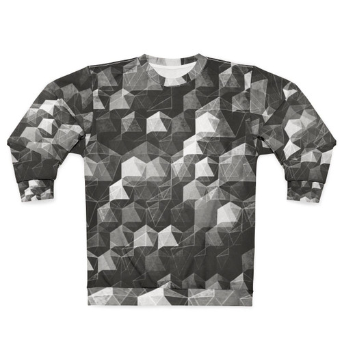 Geometric monochrome sweatshirt with abstract pattern design