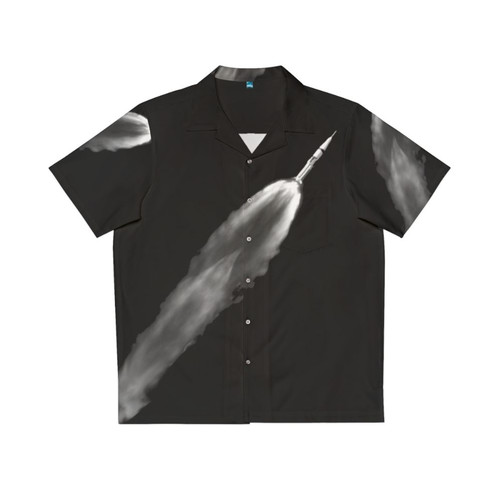 Launch Hawaiian Shirt with rocket, saturn v, and space-themed design