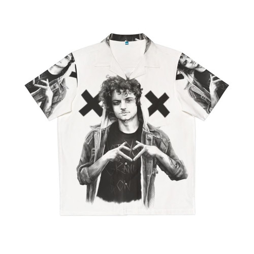 Jordan Grandson Hawaiian Shirt - Musician Portrait in Black and White