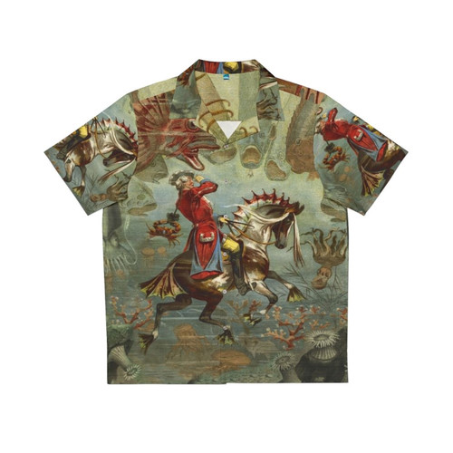Vintage Baron Munchausen Hawaiian shirt featuring a whimsical sea horse design