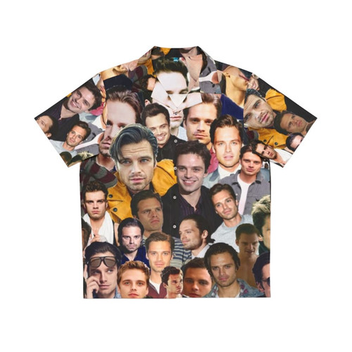 Sebastian Stan as Bucky Barnes in a Hawaiian shirt design