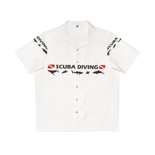 Scuba diving-themed Hawaiian shirt with ocean conservation graphics