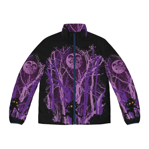 Cozy and stylish "Lost in the Woods" puffer jacket with nature and fantasy-inspired design