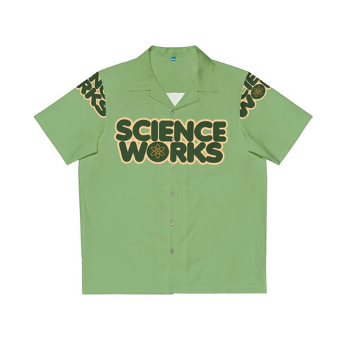 Science Works Hawaiian Shirt with climate change and science graphics