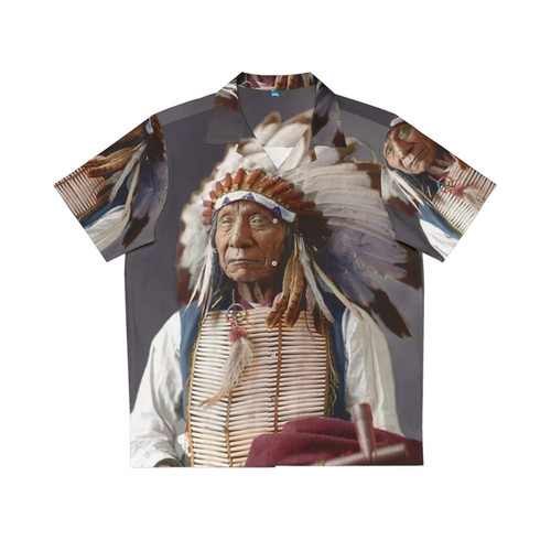 Lakota Native American Hawaiian Shirt featuring Red Cloud
