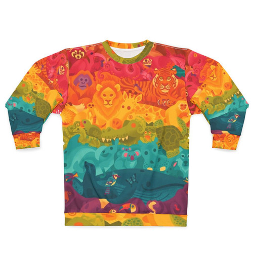 Colorful animal spectrum pattern sweatshirt