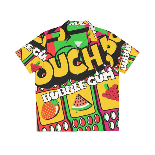 Retro 90s nostalgic Hawaiian shirt with bubblegum print and fruity colors
