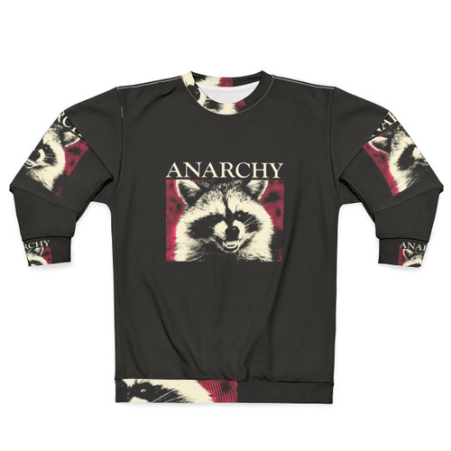 Anarchy Raccoon in Pink Vintage Sweatshirt