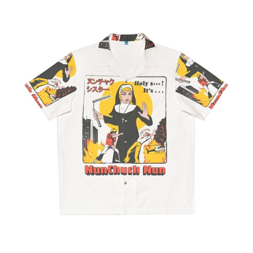 Retro 80s Nunchuck Nun Hawaiian Shirt