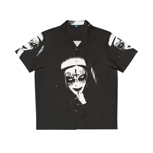 Satanic Hawaiian Shirt with Corpse Paint Design