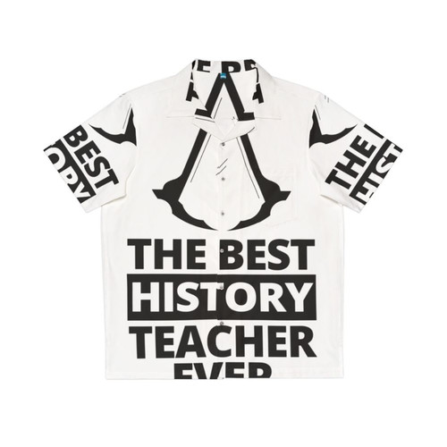 Assassin-Inspired Hawaiian Shirt with History Teacher and Gaming Designs