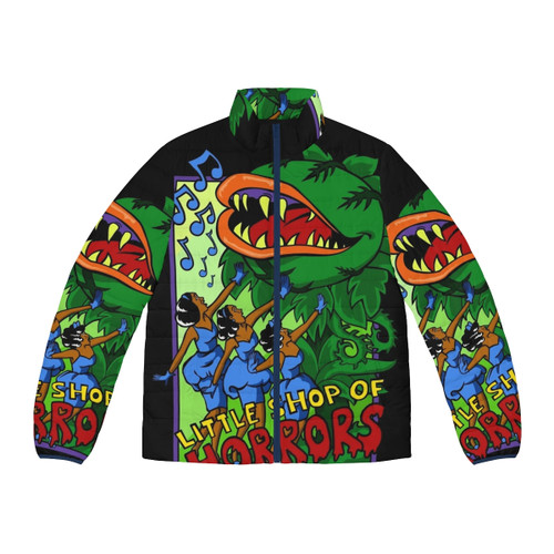 Audrey II-inspired puffer jacket from the classic 80s musical Little Shop of Horrors