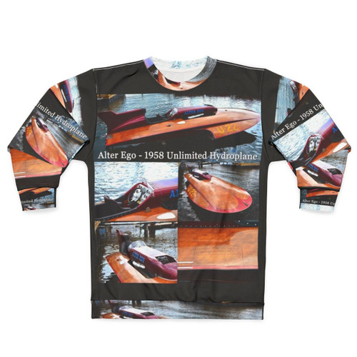 Vintage 1958 Alter Ego Unlimited Hydroplane Racing Boat Sweatshirt