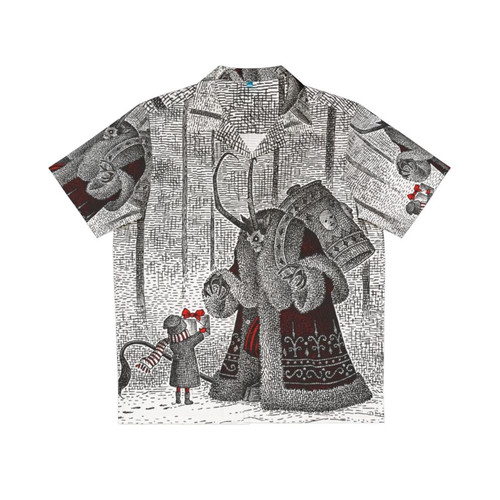 Krampus-inspired Hawaiian shirt with vintage style