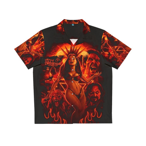 Santanico Pandemonium Hawaiian Shirt with Vampire and Horror Movie Themes