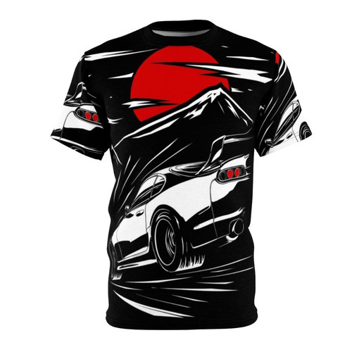 Artwork featuring the iconic Toyota Supra MK4 sports car