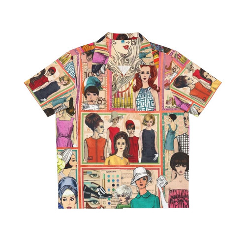 Vintage 1960s Hawaiian shirt with fashionable collage design