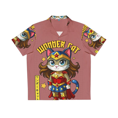 Japanese Wonder Cat Superhero Hawaiian Shirt