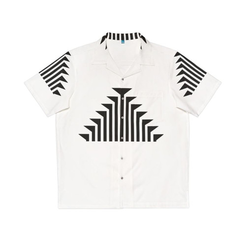 Klamath Tribes Inspired Black Hawaiian Shirt with Tribal Pattern