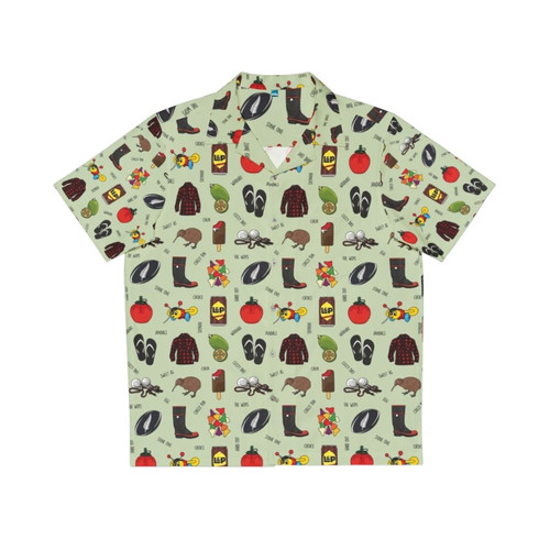 Kiwiana Hawaiian Shirt with Black Text