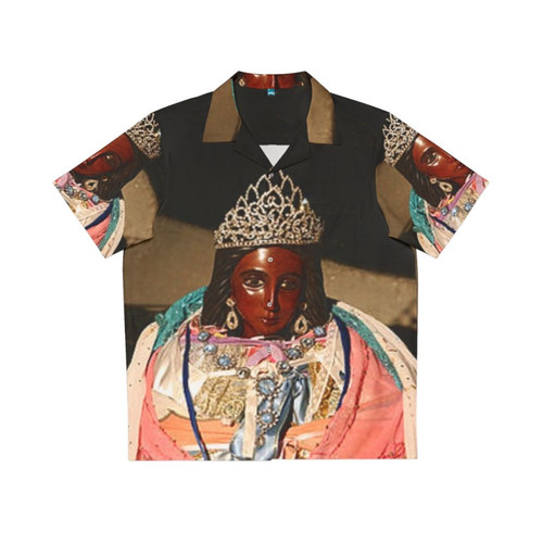 Saint Sarah Hawaiian Shirt with Tropical Print