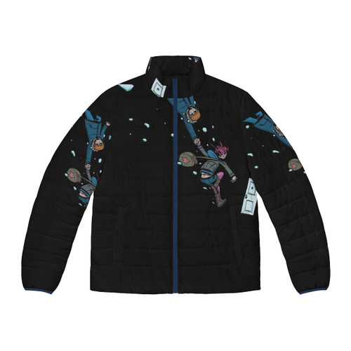 Scott Pilgrim Puffer Jacket featuring characters from the movie and comic