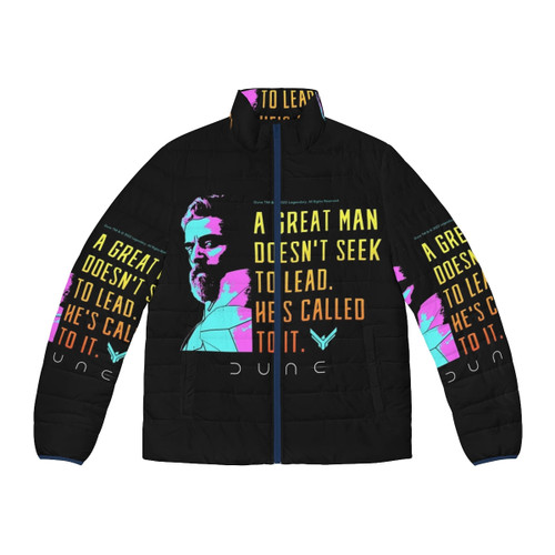 Leto Atreides Dune movie puffer jacket with leadership quote