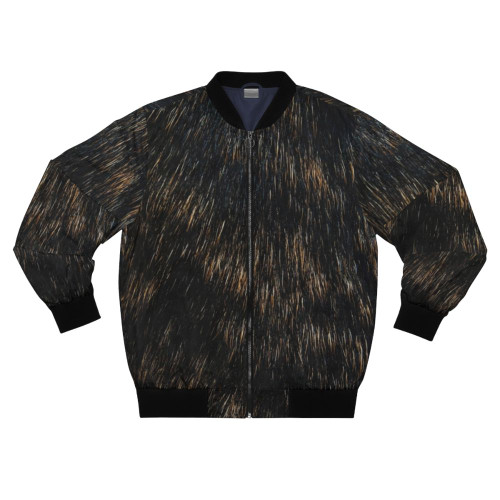 Brindle fur pattern bomber jacket